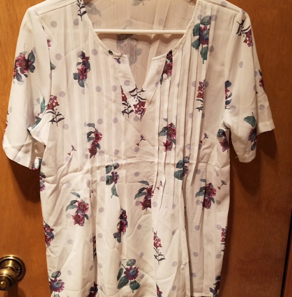 White floral blouse